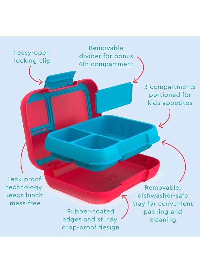 Bentgo Pop 3 Compartment Lunchbox  Flame Red/Turqooise - Image 2