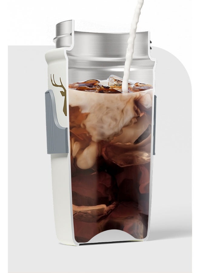 آنا كوب قهوة محمول بسعة كبيرة مصنوع من الفولاذ المقاوم للصدأ 316 مع مصاصة - Image 2