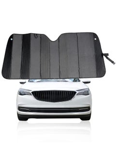 Excefore Car Windshield Sunshade, Foldable Auto Reflective Front Window Visor Protector, Double Thicken UV Rays and Heat Blocker with Sucker, Vehicle Interior Accessories for Most Cars (Black)  - Image 1
