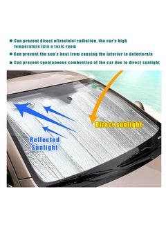 Excefore Car Windshield Sunshade, Foldable Auto Reflective Front Window Visor Protector, Double Thicken UV Rays and Heat Blocker with Sucker, Vehicle Interior Accessories for Most Cars (Black)  - Image 3