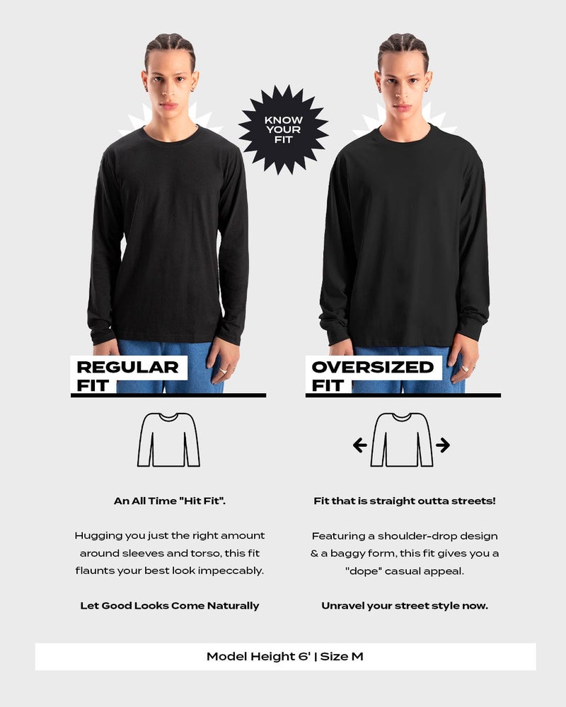 bewakoof Men's Black Oversized T-shirt - Image 3