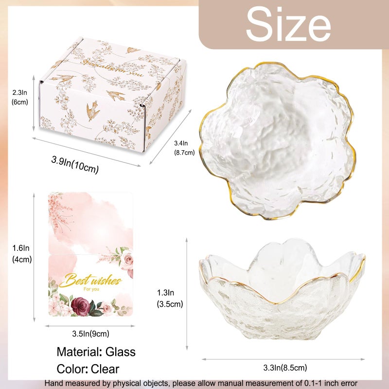 Binoster Birthday Gifts for Women Jewelry Dish Glass Ring Dish Holder Jewelry Tray Cute Vanity Organizer Room Decor Jewellery Tray Crystals Trinket Dish Nightstand Bedroom Decor Christmas Friendship Gifts - Image 5