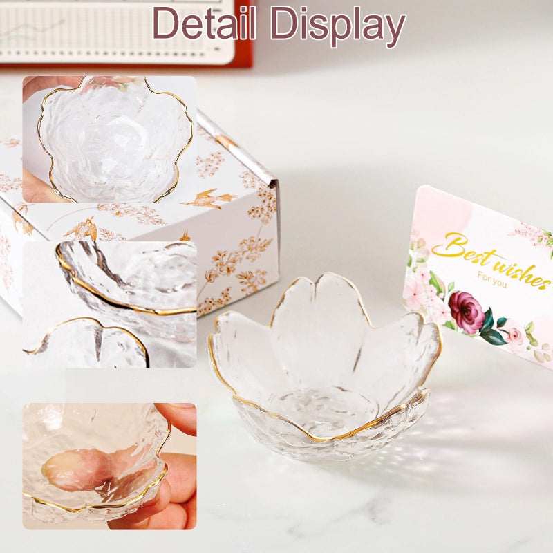 Binoster Birthday Gifts for Women Jewelry Dish Glass Ring Dish Holder Jewelry Tray Cute Vanity Organizer Room Decor Jewellery Tray Crystals Trinket Dish Nightstand Bedroom Decor Christmas Friendship Gifts - Image 4