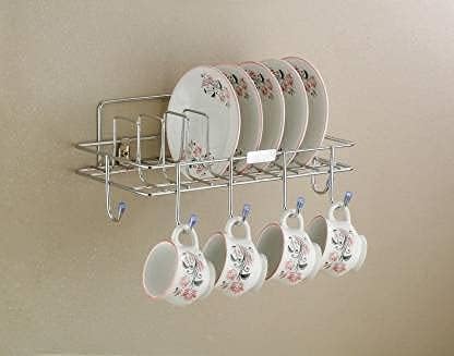 Drumil Drumil Cup Saucer Stand Container for Kitchen to Store Cups Saucers Spoons Etc Stainless Steel 1 Piece  - Image 1