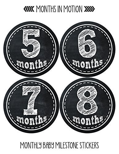 Months In Motion Baby Monthly Milestone Stickers - First Year Set of Baby Month Stickers for Newborn Photo Keepsakes (Gender Neutral - Boy or Girl Set of 20) - Image 4