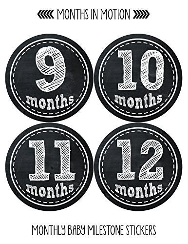 Months In Motion Baby Monthly Milestone Stickers - First Year Set of Baby Month Stickers for Newborn Photo Keepsakes (Gender Neutral - Boy or Girl Set of 20) - Image 5