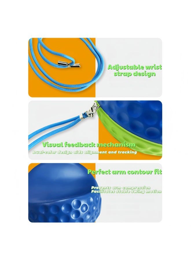 Herz Dual-Color Golf Connection Ball |Golf Swing Trainer Fix Wrist Flip & Lower Body Sway, PU Golf Training Aid Adjustable Lanyard, Keep Lead Arm Dominant Through Impact (M 150-175cm) - Image 4