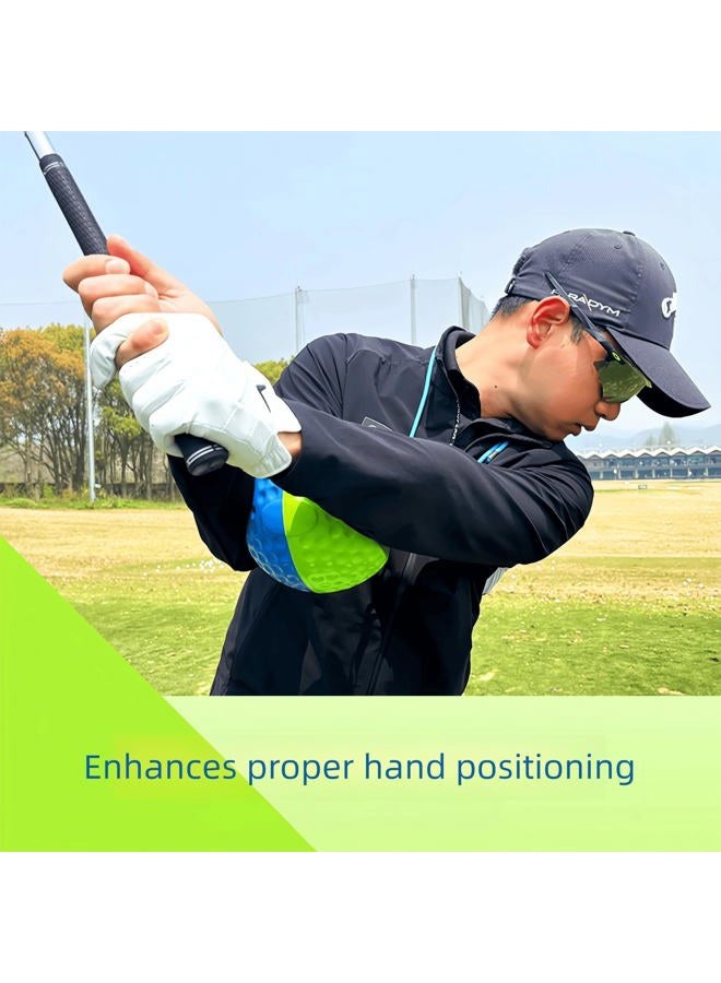 Herz Dual-Color Golf Connection Ball |Golf Swing Trainer Fix Wrist Flip & Lower Body Sway, PU Golf Training Aid Adjustable Lanyard, Keep Lead Arm Dominant Through Impact (M 150-175cm) - Image 3