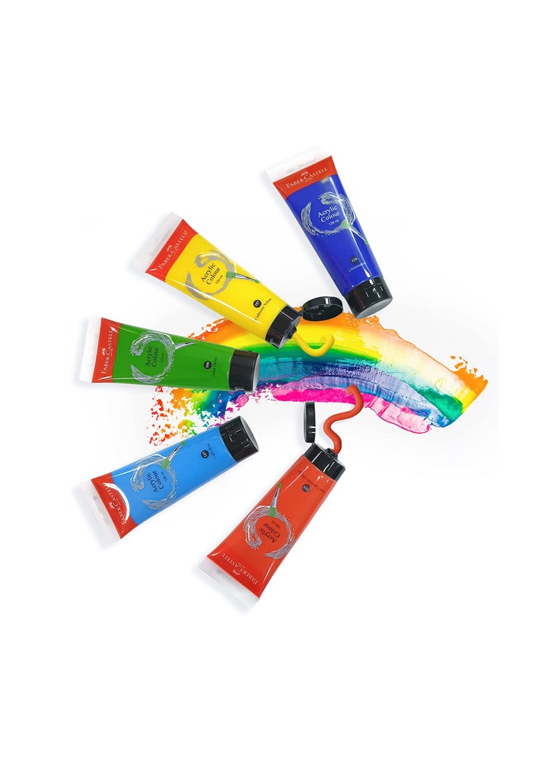 فابير كاستل طلاء أكريليك ملون 120 مل أنبوب من فابر كاستل برتقالي كادميوم داكن - Image 3