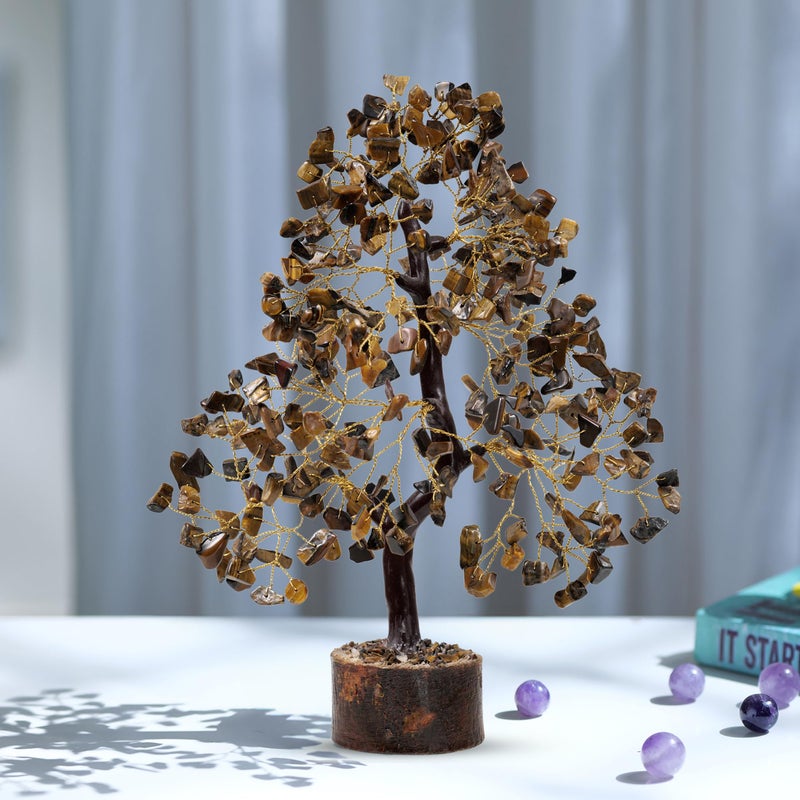PYOR Tigers Eye Crystal  Feng Shui Decor  Crystal Money Tree  Office Decor  Good Luck Prosperity Fortune  Feng Shui Money Tree  Home Decor  House Warming Gift  Meditation Bonsai  Energy Crystals And Stones - Image 5