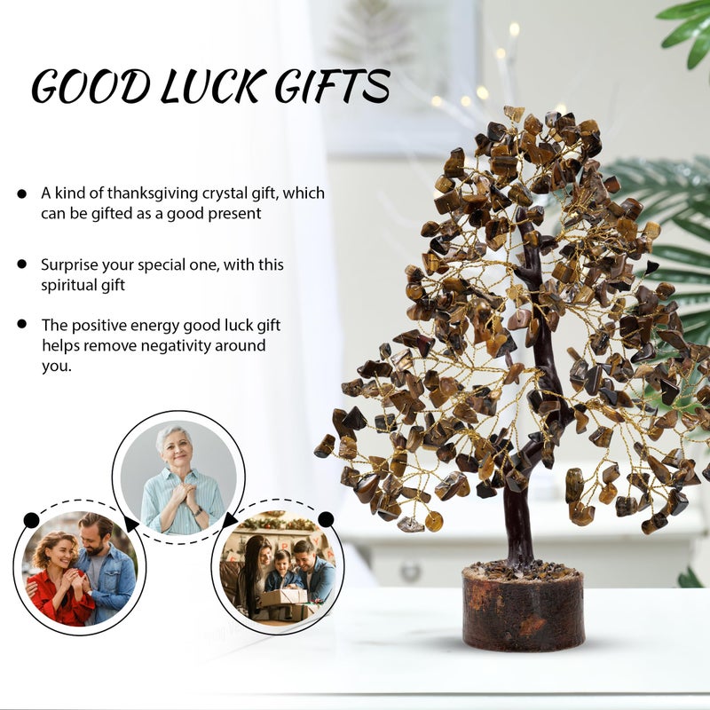 PYOR Tigers Eye Crystal  Feng Shui Decor  Crystal Money Tree  Office Decor  Good Luck Prosperity Fortune  Feng Shui Money Tree  Home Decor  House Warming Gift  Meditation Bonsai  Energy Crystals And Stones - Image 3