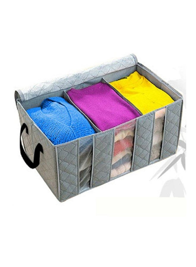 Three-Grid Clothes Organizer Grey/Clear 60x35x31cm - Image 2