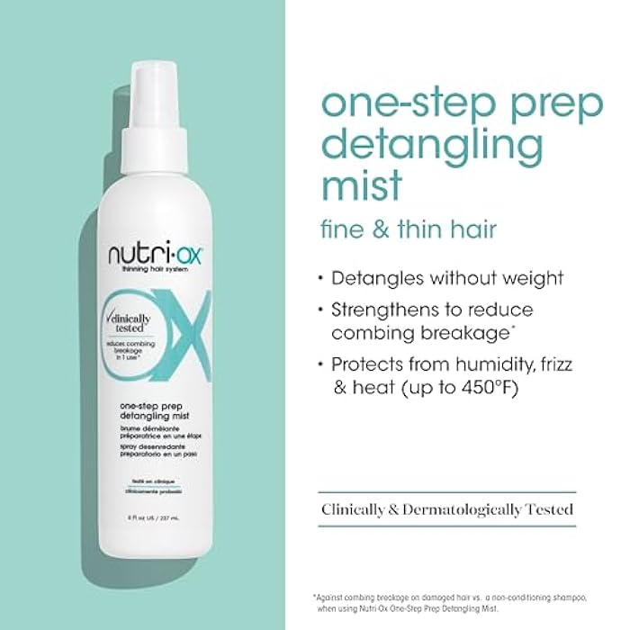 NUTRI-OX One-Step Prep Detangling Mist | For Fine, Thinning Hair | Clinically & Dermatologically Tested | Color-Safe - Image 2