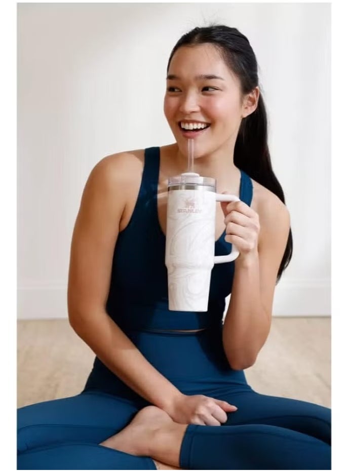 Stanley 2-Pack Quencher H2.0 FlowState 40oz Stainless Steel Vacuum Insulated Tumbler with Lid & Straw – Rose Quartz & Swirl – Leak-Resistant, Double-Walled, Keeps Drinks Hot for 7 Hours, Cold for 11 Hours – Durable & Convenient for Coffee, Water, Smoothies & More - Image 3