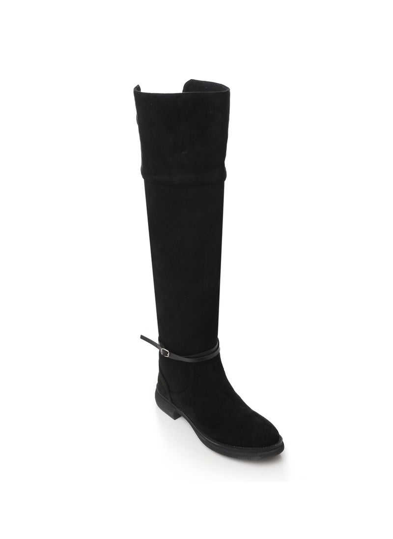 Mr.joe Suede Black Boots For Women  - Image 3