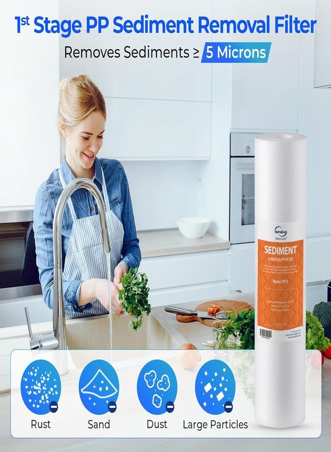 آي سبرينج فلتر مياه iSpring F9K معتمد من NSF لمدة عام واحد بتقنية التناضح العكسي، ومرشحات إعادة التمعدن القلوية لأنظمة التناضح العكسي المكونة من 6 مراحل، بدون غشاء التناضح العكسي - Image 3