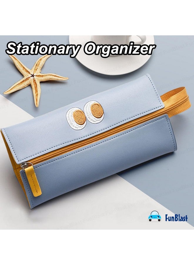 FunBlast Pencil Pouch for Girls - Cute Pouch for Girls, Multipurpose Zipper Pouch, Kawaii Pencil Case, Cute Pouches for Girls, Aesthetic Pouch for Girls, Return Gift for Kids (Blue) - Image 4