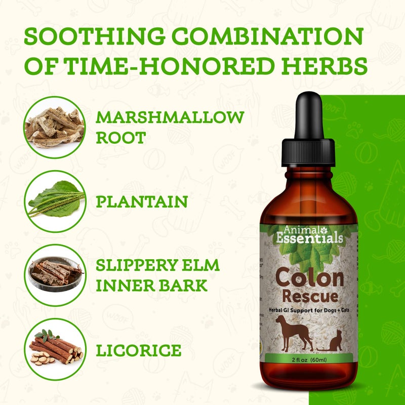 Animal Essentials Colon Rescue- Herbal Formula for Dogs & Cats, Healthy Gastrointestinal Tract, Sweet Taste, 100% Organic Human Grade Herbs, Veterinarian Recommended Animal Wellness Tonic - 2 Fl Oz - Image 3