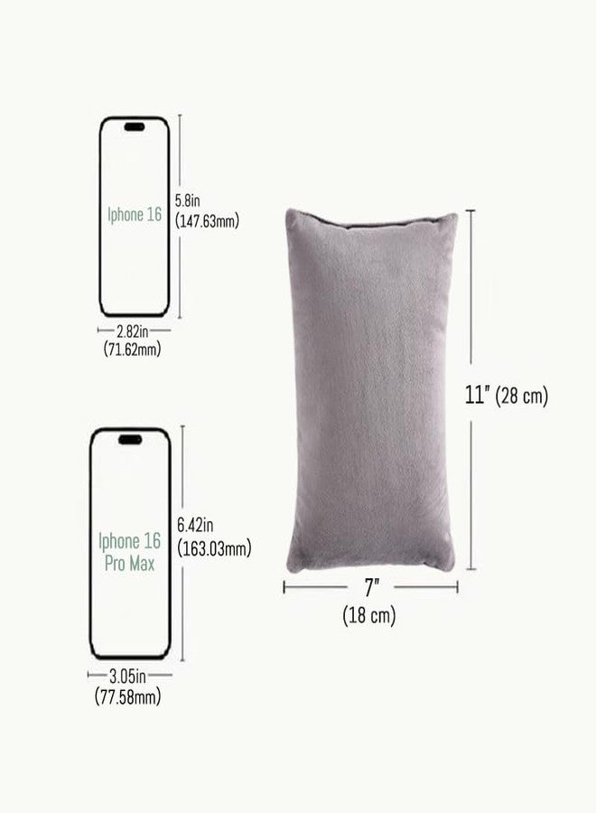 EVOLIVE 2-Pack Micromink Shell Gray Mini Pillows, 11"x7" - Multi-Purpose Travel Pillows for Neck, Back Support, Pet Use - Image 3