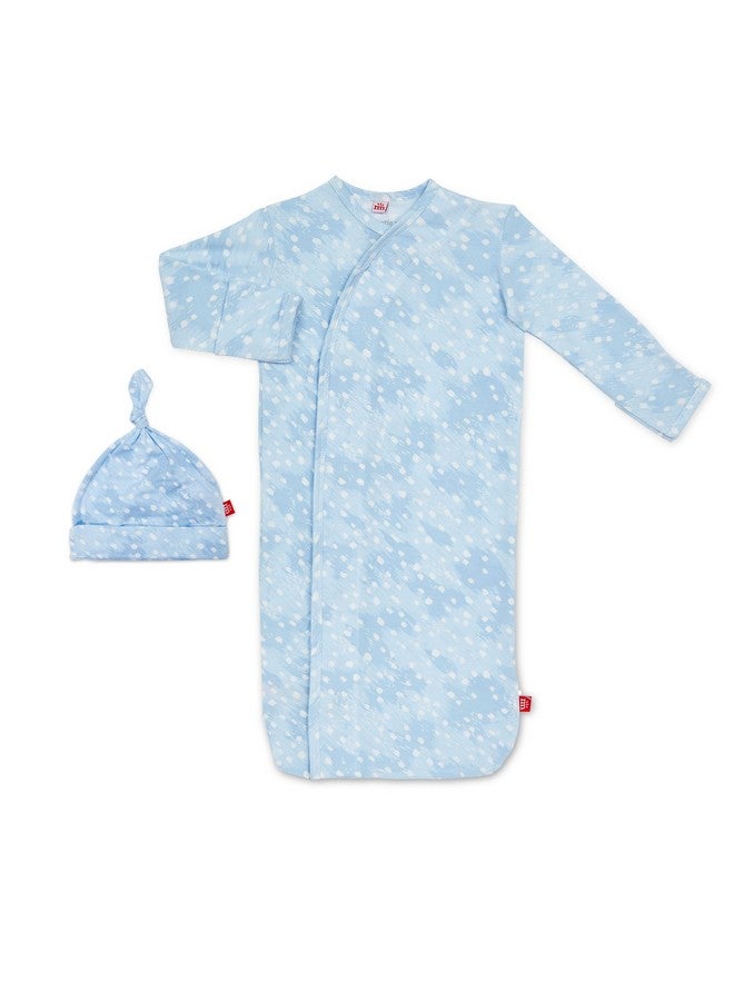 Magnetic Me Modal Newborn Sleeper Gown & Hat Set | Silky Soft Modal Fabric Sleep Sack | Blue Doeskin | 0-3 Months