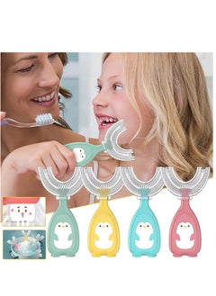 Kids Toothbrush U Shaped Soft Brush Head Design Toothbrushes Toddler U Shaped Toothbrush 360 Kids U-Shaped Toothbrush Full Mouth Toothbrush Large Head Toothbrush Pp Material 4Pcs