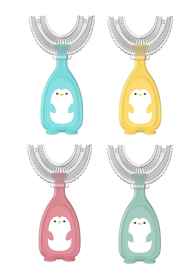 KASTWAVE - Kids Toothbrush U Shaped Soft Brush Head Design Toothbrushes Toddler U Shaped Toothbrush 360 Kids U-Shaped Toothbrush Full Mouth Toothbrush Large Head Toothbrush Pp Material 4Pcs - Image 1