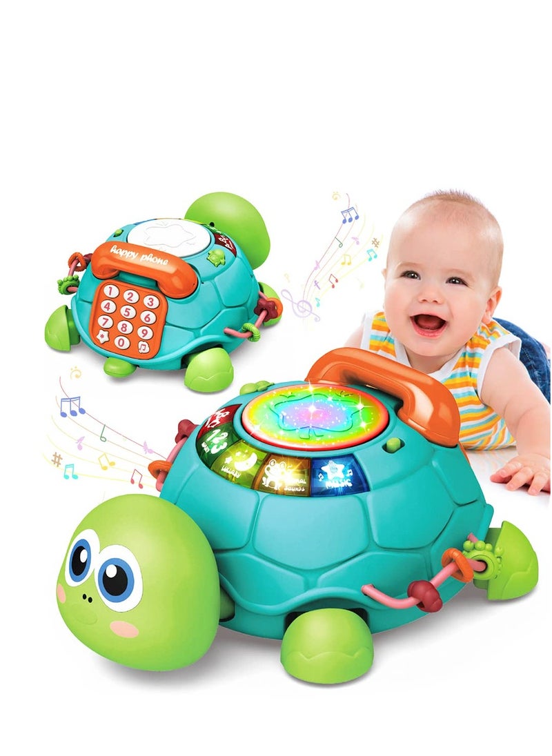 SYOSI Baby Toys 6 to 12 Months, Musical Turtle Crawling Baby Toys for 12-18 Months, Early Learning Educational Toy with Light & Sound, Birthday Toy for Infant Toddler Boy Girl 7 8 9 10 11 month 1-2 Year Old  - Image 1