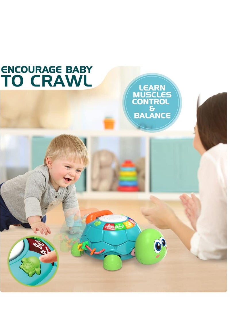 SYOSI Baby Toys 6 to 12 Months, Musical Turtle Crawling Baby Toys for 12-18 Months, Early Learning Educational Toy with Light & Sound, Birthday Toy for Infant Toddler Boy Girl 7 8 9 10 11 month 1-2 Year Old  - Image 3