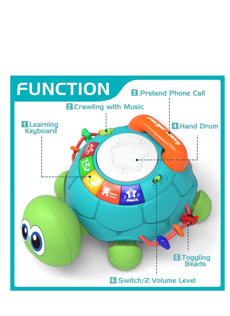 SYOSI Baby Toys 6 to 12 Months, Musical Turtle Crawling Baby Toys for 12-18 Months, Early Learning Educational Toy with Light & Sound, Birthday Toy for Infant Toddler Boy Girl 7 8 9 10 11 month 1-2 Year Old  - Image 2