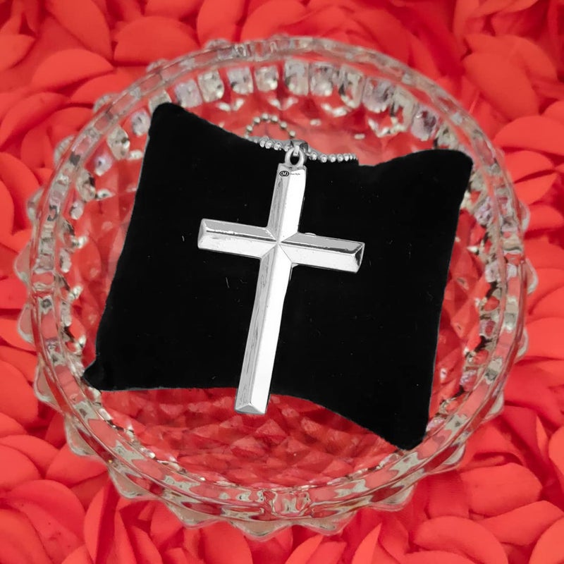 M Men Style Religious Christ Cross Silver Zinc and Metal Car Hanging for Men and Women - Image 3