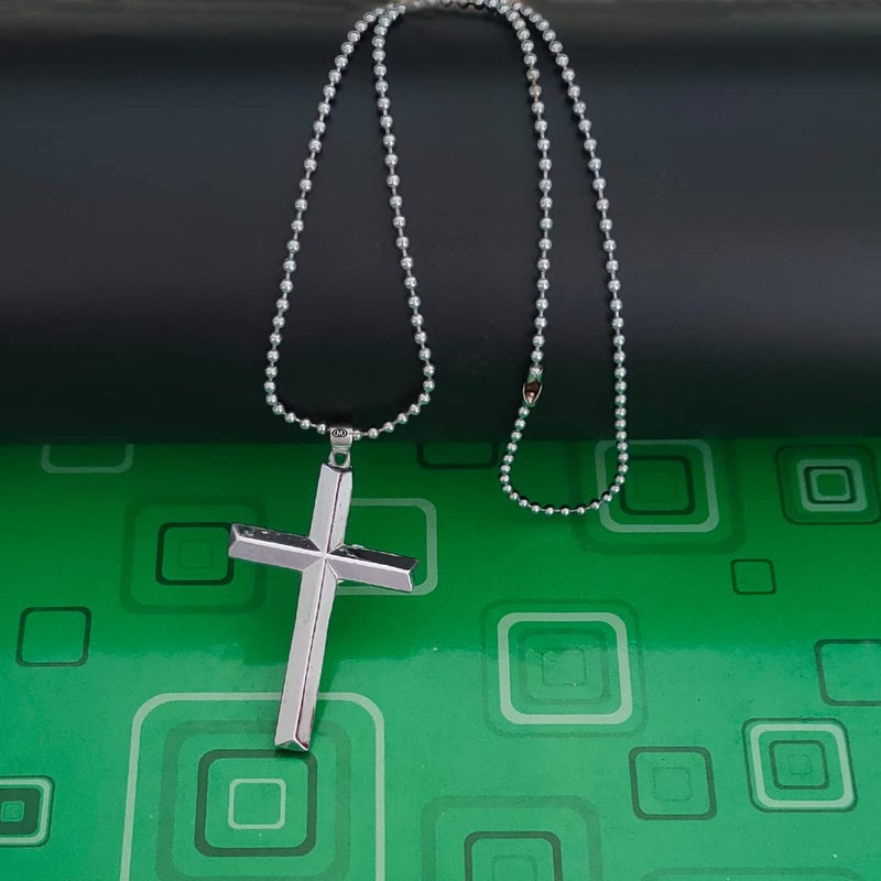 M Men Style Religious Christ Cross Silver Zinc and Metal Car Hanging for Men and Women - Image 2