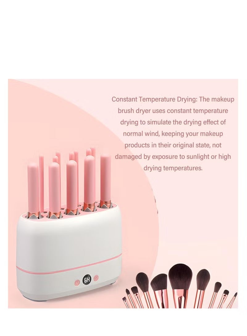 بلان A آلة تجفيف فرش المكياج، أداة تجفيف فرش المكياج الكهربائية القابلة لإعادة الاستخدام، مجموعة مجفف فرش المكياج القابلة لإعادة الشحن عبر USB دون الإضرار بالشعيرات، تجفيف سريع 12 قطعة من فرش المكياج، - Image 2