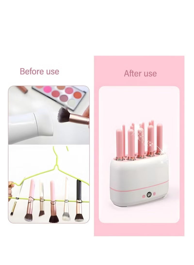 بلان A آلة تجفيف فرش المكياج، أداة تجفيف فرش المكياج الكهربائية القابلة لإعادة الاستخدام، مجموعة مجفف فرش المكياج القابلة لإعادة الشحن عبر USB دون الإضرار بالشعيرات، تجفيف سريع 12 قطعة من فرش المكياج، - Image 3