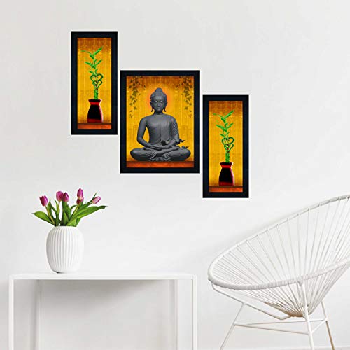 SAF paintings UV Textured Buddha Framed Painting (Multicolor, 22.5 inch X 13.5, SANFSA1009) - Image 2