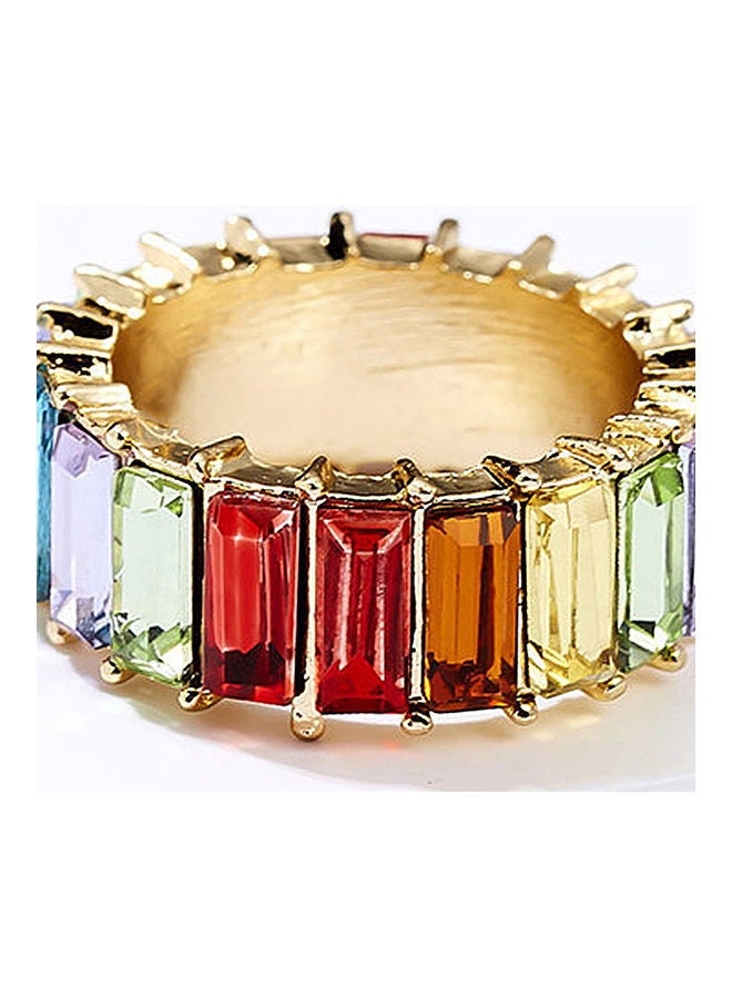 NIBEMINENT Rectangular Stone Studded Ring - Image 5