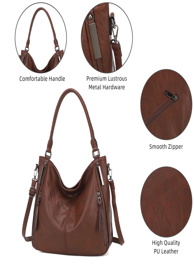 KL928 Large Purses for Women Shoulder Handbag Hobo Bag Tote Bag (Chestnut Brown) - Image 3