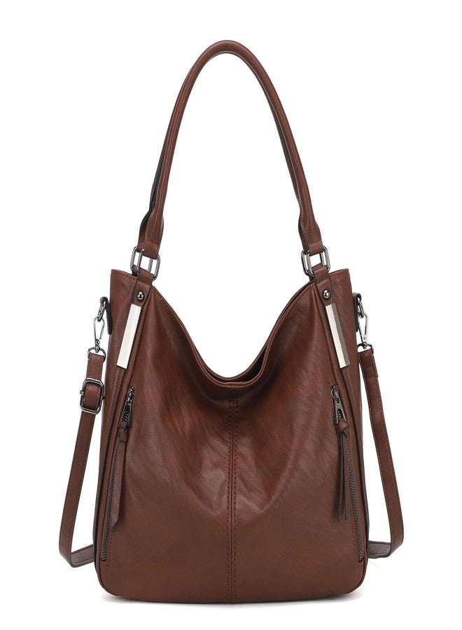 KL928 Large Purses for Women Shoulder Handbag Hobo Bag Tote Bag (Chestnut Brown) - Image 1