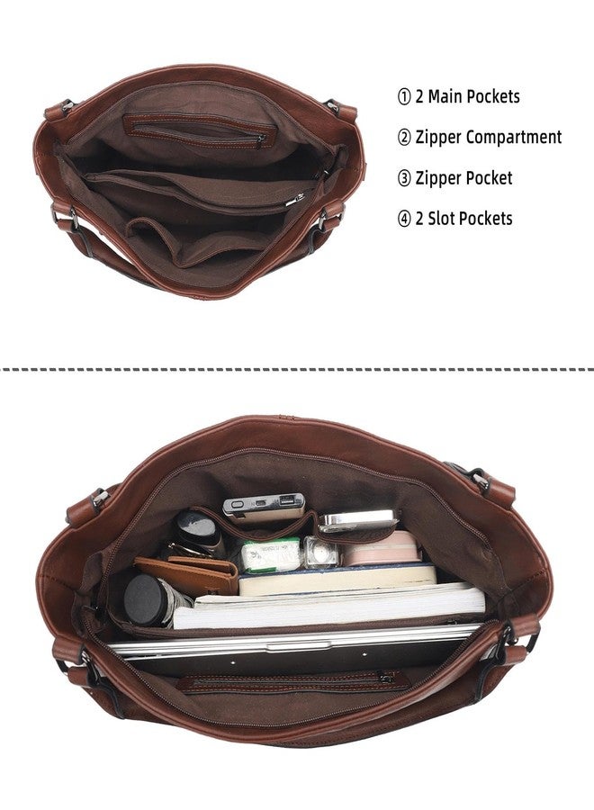 KL928 Large Purses for Women Shoulder Handbag Hobo Bag Tote Bag (Chestnut Brown) - Image 5
