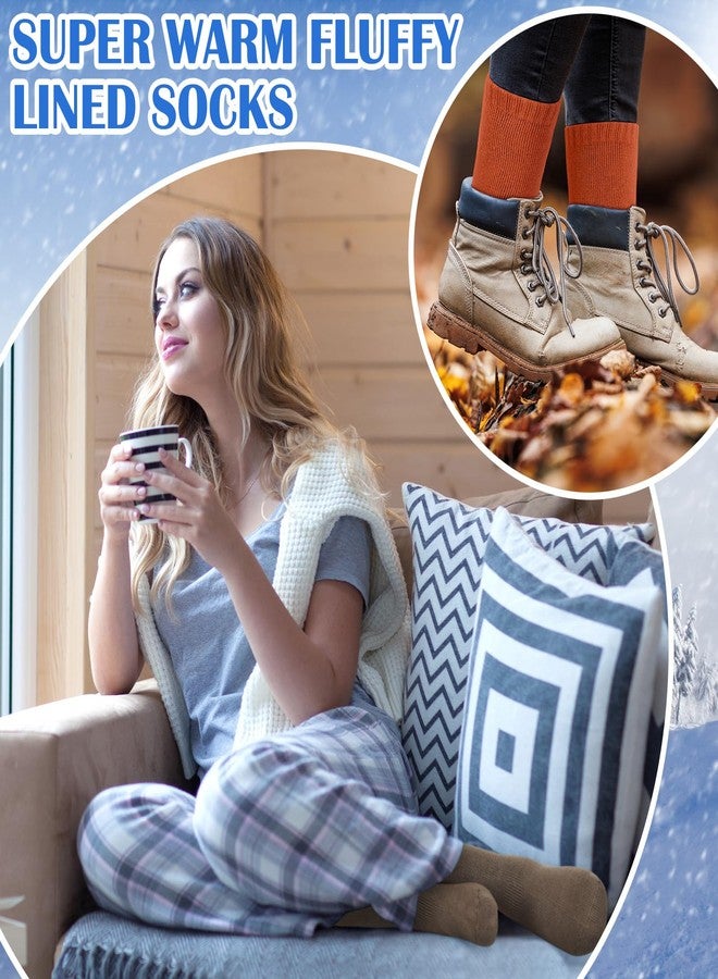 Breathffy جوارب Breathffy الحرارية النسائية، 6 أزواج، دافئة، مبطنة بفرو سميك للغاية، ماصة للرطوبة، مناسبة للطقس البارد، للمشي لمسافات طويلة، الجري، والعمل - Image 3