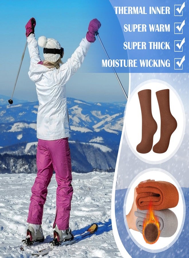 Breathffy جوارب Breathffy الحرارية النسائية، 6 أزواج، دافئة، مبطنة بفرو سميك للغاية، ماصة للرطوبة، مناسبة للطقس البارد، للمشي لمسافات طويلة، الجري، والعمل - Image 4