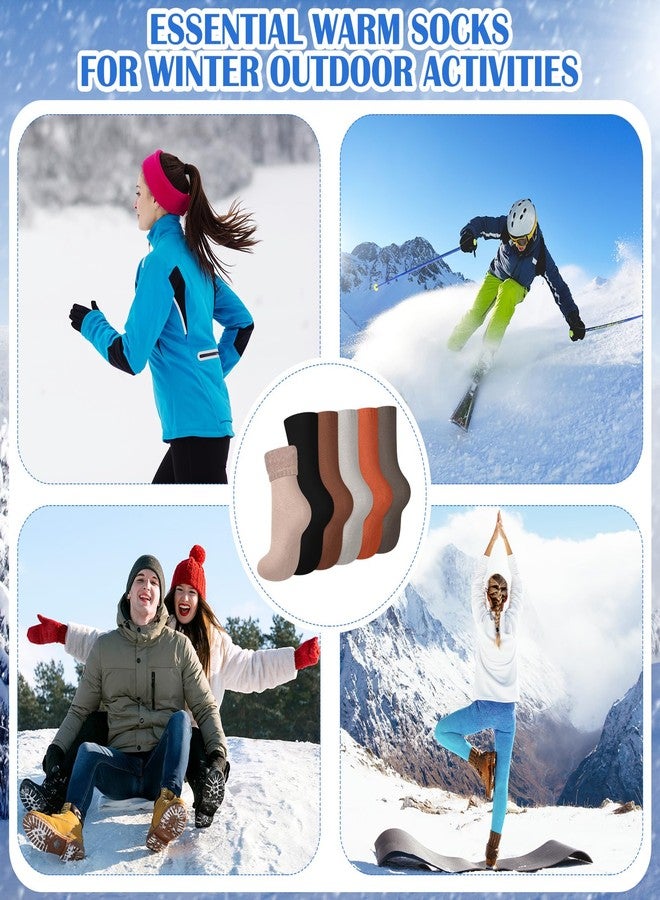 Breathffy جوارب Breathffy الحرارية النسائية، 6 أزواج، دافئة، مبطنة بفرو سميك للغاية، ماصة للرطوبة، مناسبة للطقس البارد، للمشي لمسافات طويلة، الجري، والعمل - Image 5