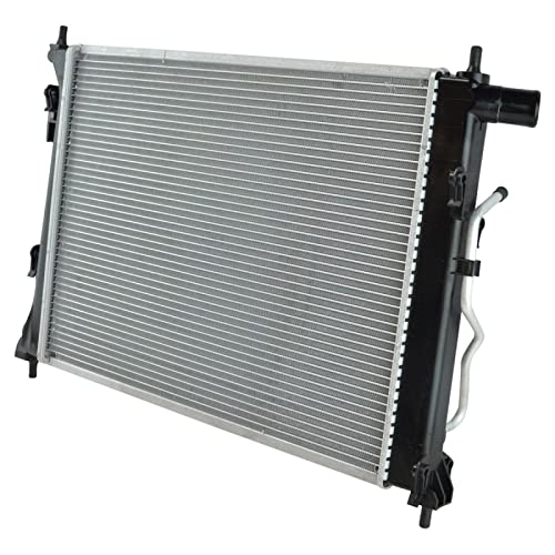 TRQ Radiator Assembly Aluminum Core Compatible with 12-17 Hyundai Accent 12-15 Veloster Kia Rio CU13252 CU13253 HY3010174 - Image 1