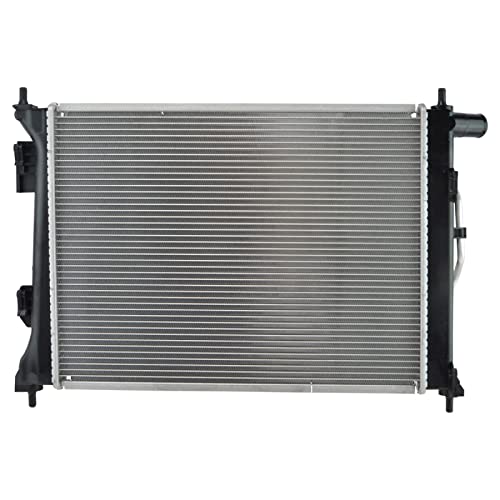 TRQ Radiator Assembly Aluminum Core Compatible with 12-17 Hyundai Accent 12-15 Veloster Kia Rio CU13252 CU13253 HY3010174 - Image 4