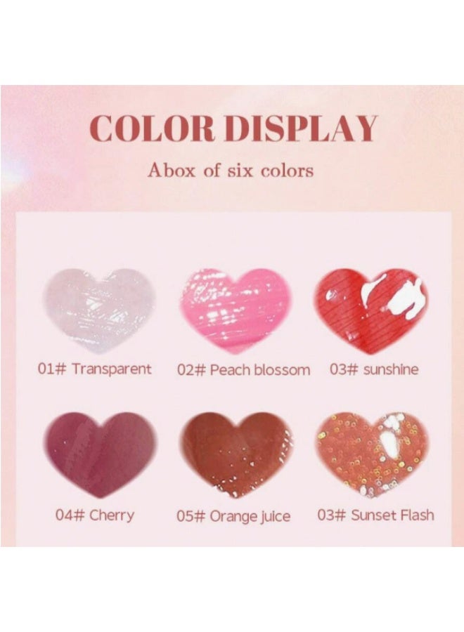 Magic 6Pcs Moisturizing Lip Gloss Set - High Pigment, Non-Sticky, Prevents Peeling and Cracking, Brightens Lip Tone - Image 4