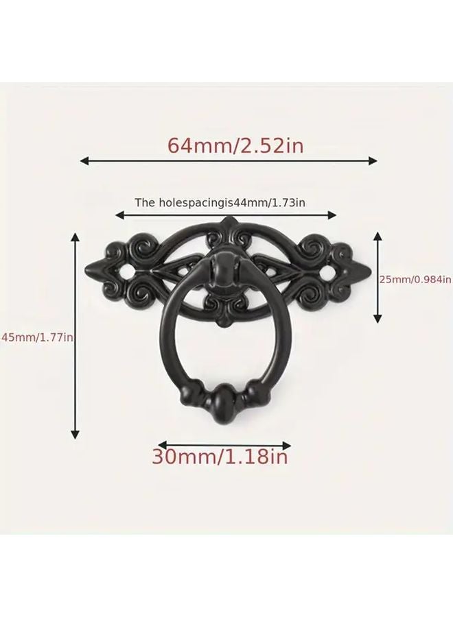 5 قطع مقابس أدراج ذهبية عتيقة من سبائك الزنك، وأجهزة أثاث عتيقة، ومقابض - Image 4