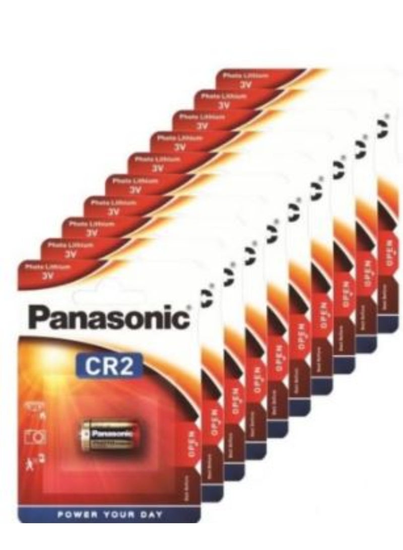 10-Pieces Panasonic CR2 Lithium 3V Batteries