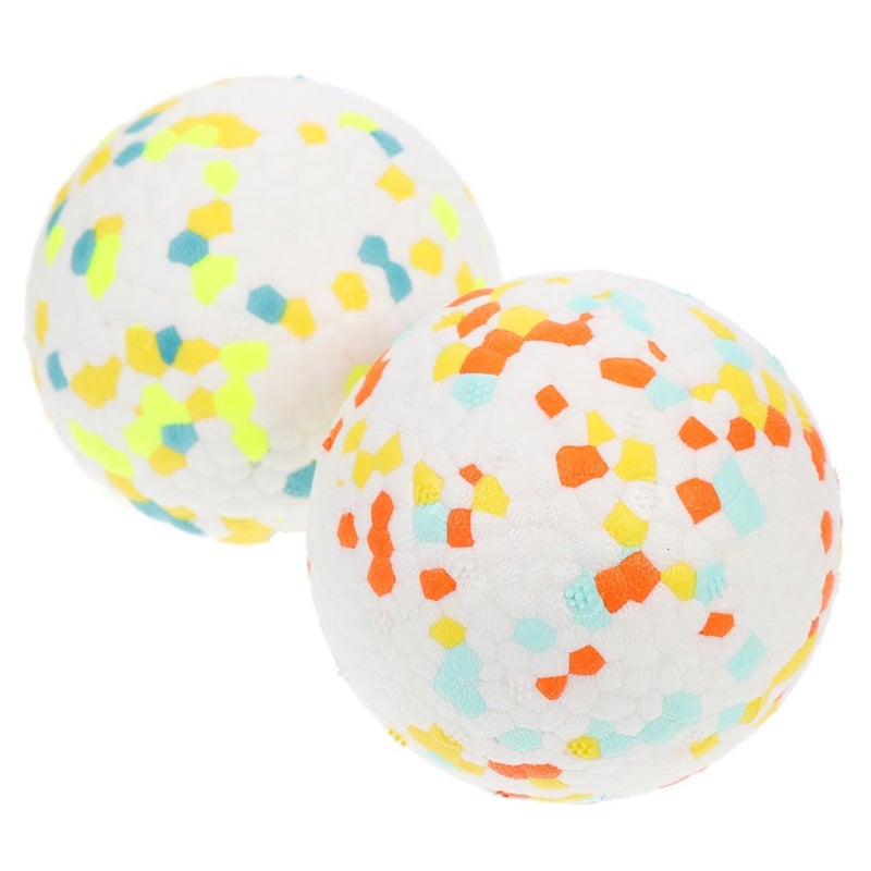 2 Pcs Interactive Dog Balls High Bounce Chew Toys for Puppies Orange Blue - Image 2