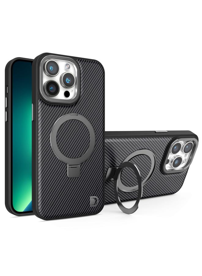 S-TOP Case For iPhone 13 Pro Max Carbon Fiber MagSafe Holder Phone Case - Image 1