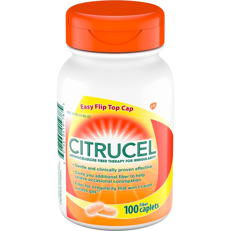 Citrucel Methylcellulose Fiber Caplets for Occasional Constipation Relief, Orange Flavor - 1 Count - Image 1