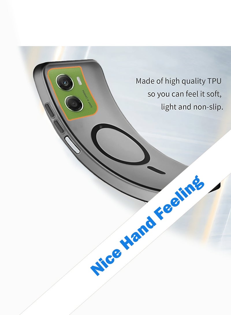 دبليو تيك غطاء واقٍ لهاتف موتورولا موتو G06 4G 2025 شفاف هجين مع ماجسيف للشحن المغناطيسي وارتفاع حول الكاميرا لمظهر أنيق (MCMPMN) - أسود - Image 3